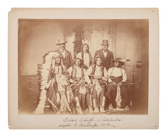[BRADY, Mathew (1822-1896), photographer]. Albumen photograph of the Sioux Delegation to Washington,