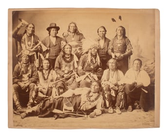 [BELL, Charles M. (1848-1893), photographer]. Albumen photograph of the Ponca Delegation.