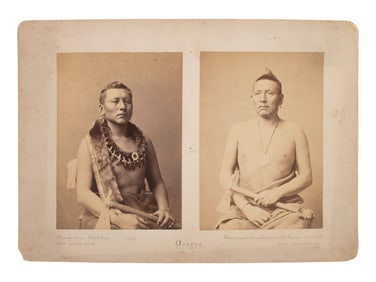 Two abumen photographs of Osage leaders, incl. Black Dog, who also served with the Confederacy,