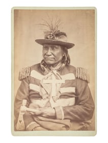 BLISS, William P. (b. ca 1840), photographer. Cabinet card of Essa-Queta or Striker, Chief of the