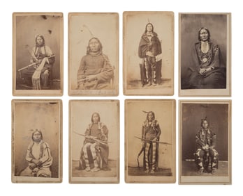 HAMILTON, C.L., photographer. A group of 8 CDVs of Sioux subjects. Fort Randall, Dakota Territory,