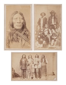 CHAMBERLAIN, W.G. (1815-1910), photographer. Three CDVs of Ute Indians. Denver, CO, ca 1860s.