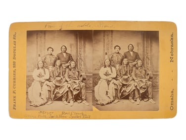 CURRIER, Frank F. (1841-1887), photographer. Stereoview of Indian trader and Interpreter Julius