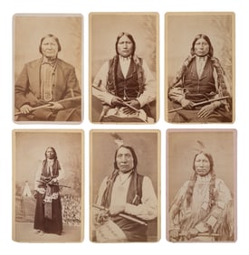 MITCHELL, Daniel S. (1838-1929), photographer. A group of 24 CDVs of Sioux chiefs and warriors at