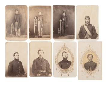 [INDIAN WARS]. A collection of CDVs of 6th Iowa Cavalrymen who were involved in General Alfred