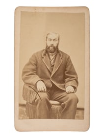 CDV of Union Pacific Railroad employee William Thompson after being scalped by Cheyenne Indians.