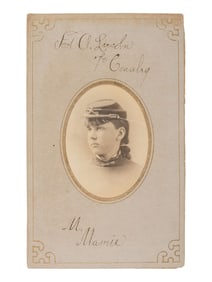 [CUSTER, George Armstrong]. GOFF, O.S., photographer. CDV of Libbie Custer's niece, Mary Ann, while