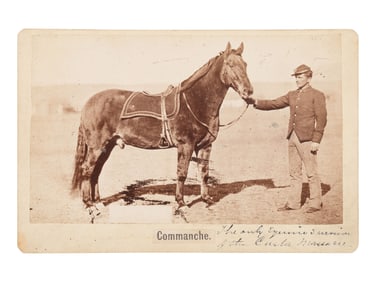 BARRY, David. F. (1854-1934), photographer. Cabinet card of Comanche, sole survivor of the Battle of