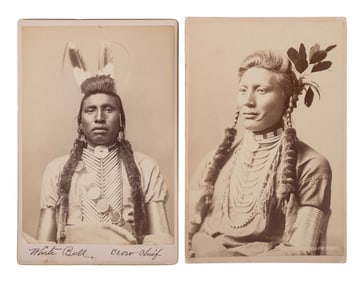 HAYNES, Frank Jay (1853-1921), photographer. Two cabinet cards of Yellow Dog and White Bull, Crow