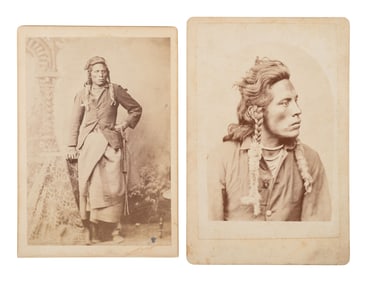 BARRY, David F. (1854-1934), photographer. Two cabinet cards of Curley, George Custer's Scout. Ca