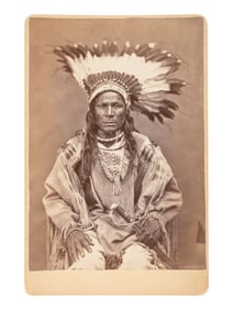 [GOFF, O.S. (1843-1916), photographer]. Cabinet card portrait of Crow Flies High. [Bismarck, Dakota