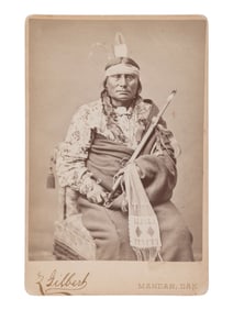 GILBERT, Zalmon (1841-1897), photographer. Cabinet card of Chief Gall. Mandan, Dakota, ca 1880s.
