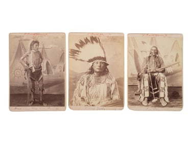 [SCOTT, George W. (1854-1910), photographer]. A group of 3 cabinet cards of Sioux Indians, incl.