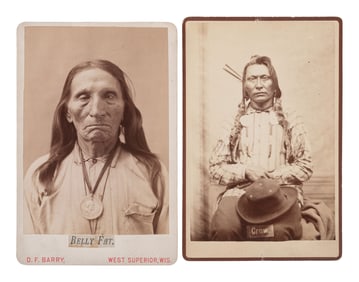 BARRY, David F. (1854-1934), photographer. Cabinet cards of Little Bighorn participants Chief Crow