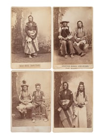 BARRY, David F. (1854-1934), photographer. Four cabinet cards of Crow warriors, incl. War Man,