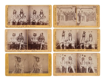 MORROW, Stanley J. (1843-1921), photographer. 11 stereoviews of Sioux chiefs and warriors.