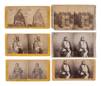 MORROW, Stanley J. (1843-1921), photographer. 10 stereoviews of Mandan, Arikara, Sans Arc, and
