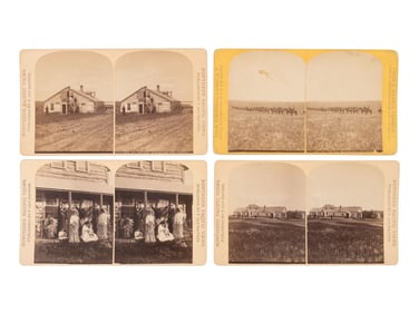 HAYNES, F. Jay (1853-1921), photographer. A group of 9 stereoviews of Ft. Totten, Dakota Territory.