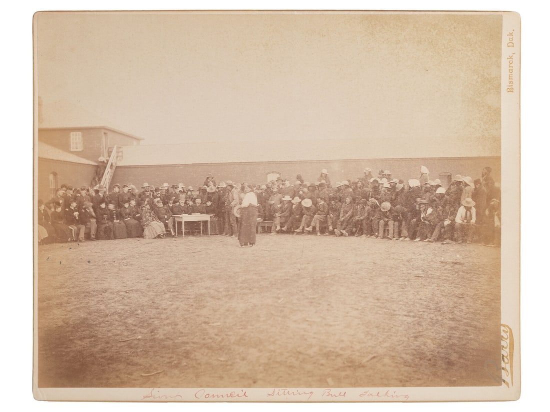 BARRY, David F. (1854-1934), photographer. Photograph of Sitting Bull's trial at Standing Rock (1 of 2)