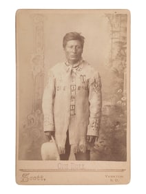 SCOTT, George W. (1854-1910), photog. Cabinet card of Lakota Chief One Bull, nephew to Sitting Bull.