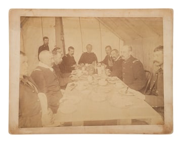 [WOUNDED KNEE]. A group of 4 photographs of General Nelson Miles and his staff at Pine Ridge Agency.
