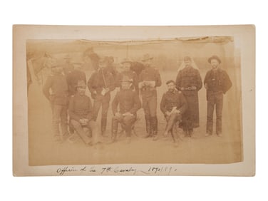 [WOUNDED KNEE]. A group of 5 boudoir photographs of 7th US Cavalry at Pine Ridge Agency, incl.