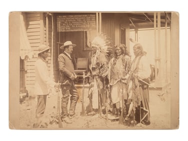 GRABILL, John C.H. (1849-1903), photographer. Cheyenne chiefs and interpreter visit Colonel Oelrichs