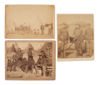 GRABILL, John C.H. (1849-1903), photog. Three photographs taken at Pine Ridge, incl. views of Big