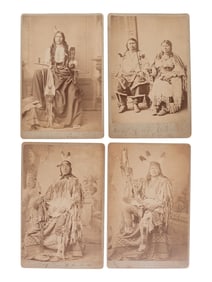 CHOATE, John N. (1848-1902), photographer. Four cabinet cards of identified Native American chiefs,