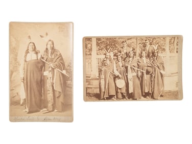CHOATE, John N. (1848-1902), photographer. Two cabinet cards of Spotted Tail and other Sioux at the