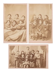 CHOATE, John N. (1848-1902), photographer. A group of 3 CDVs of Native American students at the