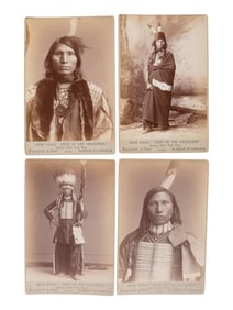 ELLIOTT AND FRY, photographers. Four cabinet cards of Cheyenne and Shoshone Indians from Buffalo