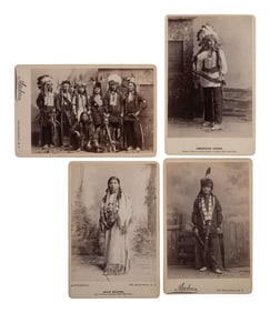 ANDERSON, David H. (1827-1905), photographer. Four cabinet cards of Sioux Indians from Buffalo