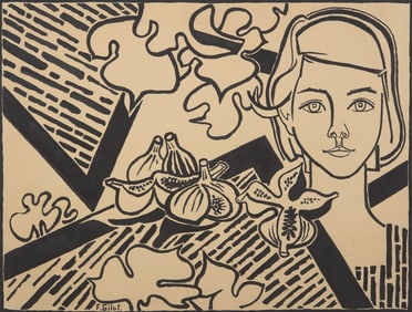 Françoise Gilot (French, 1921-2023) Aurélia au Jardin, 1969