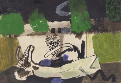 Keith Vaughan (British, 1912-1977) Second Study for Walled Garden, 1946