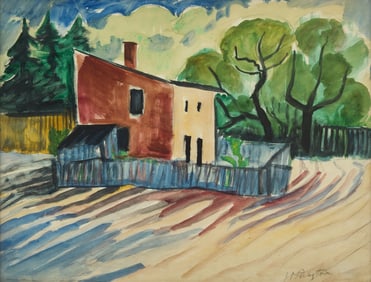 Max Pechstein (German, 1881-1955) Haus mit Acker (House with Field), 1922