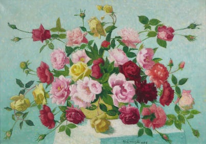 Achille Laugé (French, 1861-1944) Gerbe de Fleurs (Roses), 1925
