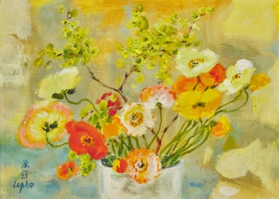Le Pho (French/Vietnamese, 1907-2001) Les Poppies Rouges et Jaunes, 1976