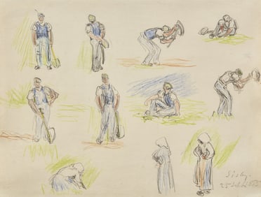 Alfred Sisley (French, 1839-1899) Études de Paysans, 1885