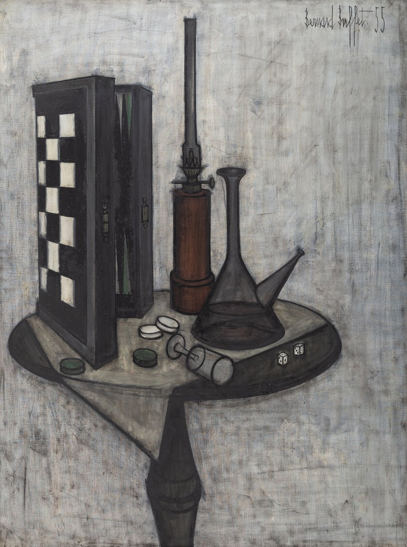 Bernard Buffet (French, 1928-1999) Le Jacquet, 1955: Bernard Buffet (French, 1928-1999) Le Jacquet, 1955 oil on canvas signed and dated (top right); also with Galerie Drouant David stamp (verso) Please note this lot will be on view at Freeman's | Hindma