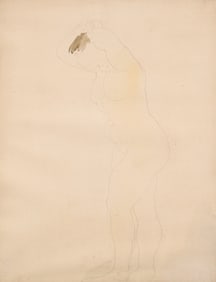 Auguste Rodin (French, 1840-1917) Femme à la Frange, Elle est Nue Debout, de Profil vers la