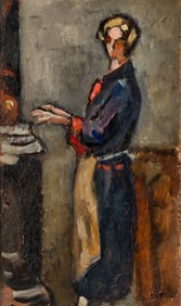 Louis Valtat (French, 1869-1952) Femme Se Chauffant Près Du Poêle, 1933