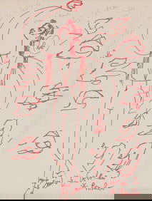 Jean Cocteau (French, 1889-1963) Marbella II (Study for the Flamenco Panels in Ana de Pombo's