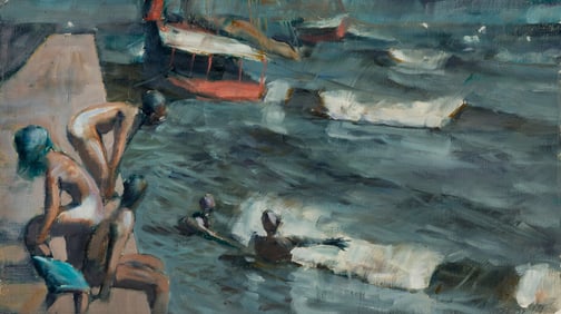 Armando Morales (Nicaraguan, 1927-2011) Bañistas en El Puerto De Granada, 1981