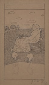 Paula Modersohn-Becker (German, 1876-1907) Sitzende Alte mit zwei Gänsen (Seated Old Woman with