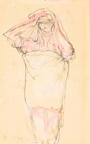 Auguste Rodin (French, 1840-1917) Femme Nue Debout, Passant un Vêtement, circa 1890-95