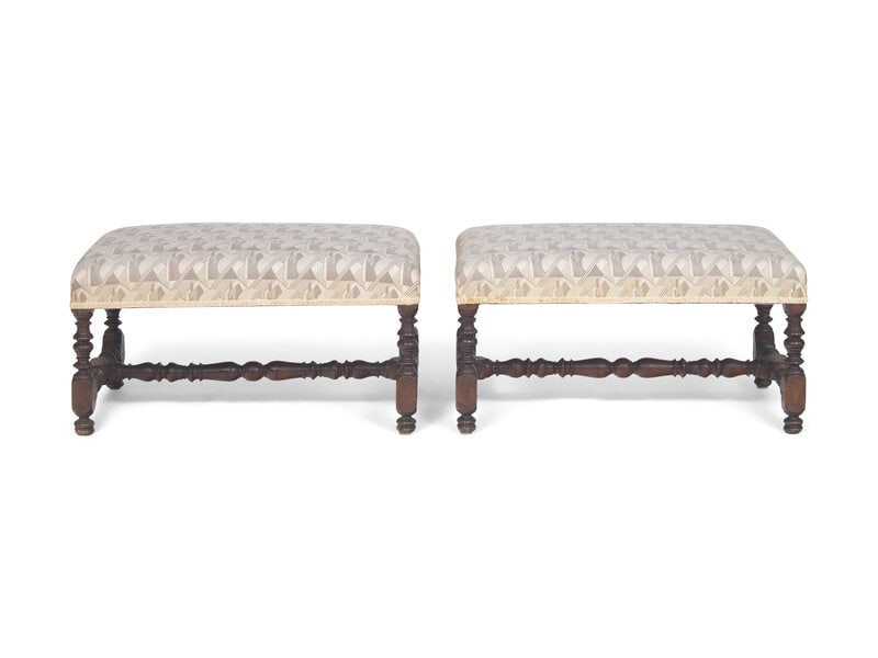 A Pair of Baroque-Style Turned Walnut Window Benches (1 of 2)