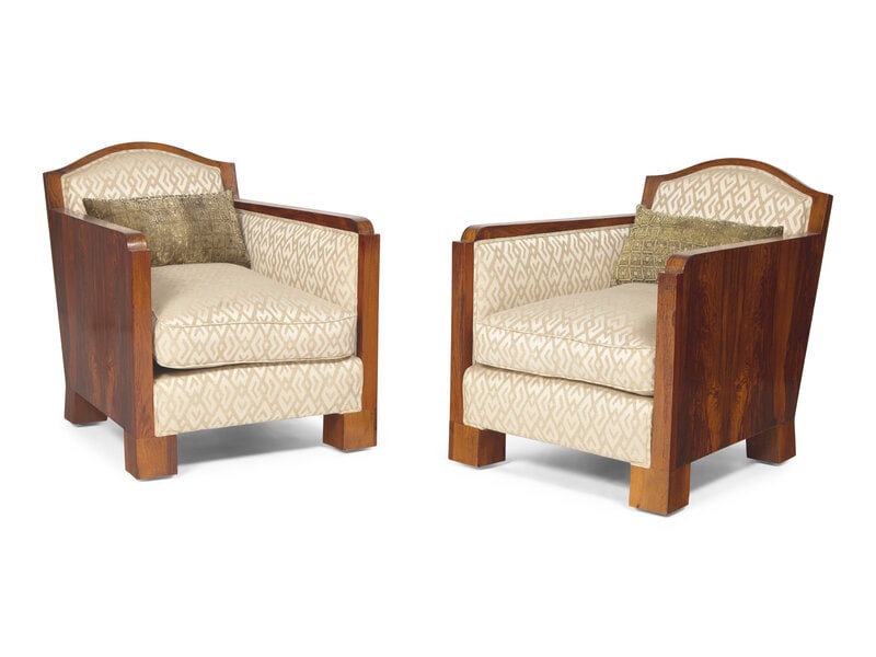 A Pair of Art Deco Rosewood Club Chairs (1 of 2)