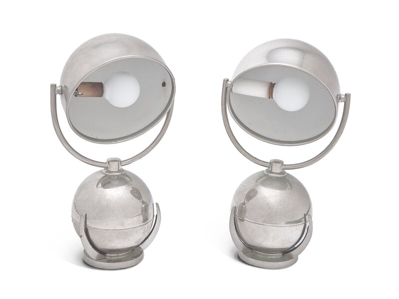 A Pair of Felix Aublet Nick-Plated Table Lamps (1 of 2)