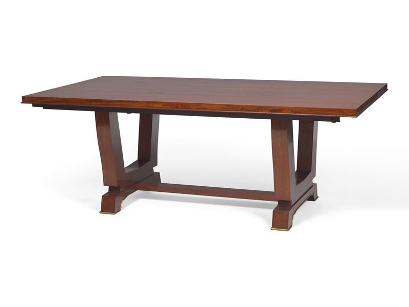 A Jules Leleu Brass Mounted Mahogany Dining Table (1 of 3)